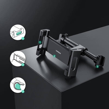 Стойка за Таблет за Облегалката на Кола, Ugreen Car Headrest Mount L160, Черен (5)