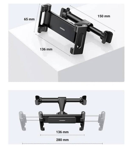 Стойка за Таблет за Облегалката на Кола, Ugreen Car Headrest Mount L160, Черен (6)