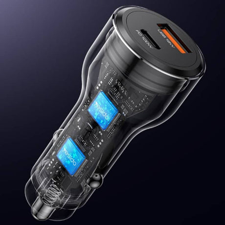 Зарядно за Кола USB-C/A, Yesido Y65 100W 5A PD/QC3.0, Черен (2)