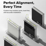 Протектор за Сгъвката на Samsung Z Flip 7, Ringke Hinge Dual Easy Pro Film Glass 2бр., Прозрачен (5)