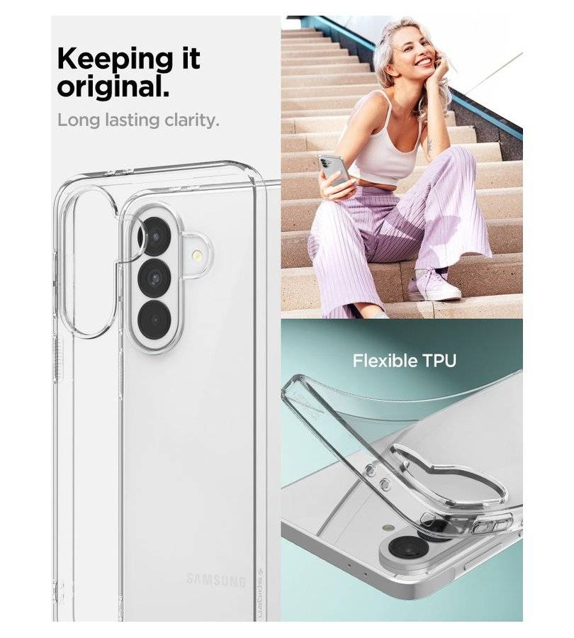 Силиконов Калъф за Samsung A57, Spigen Liquid Crystal Case, Прозрачен (7)