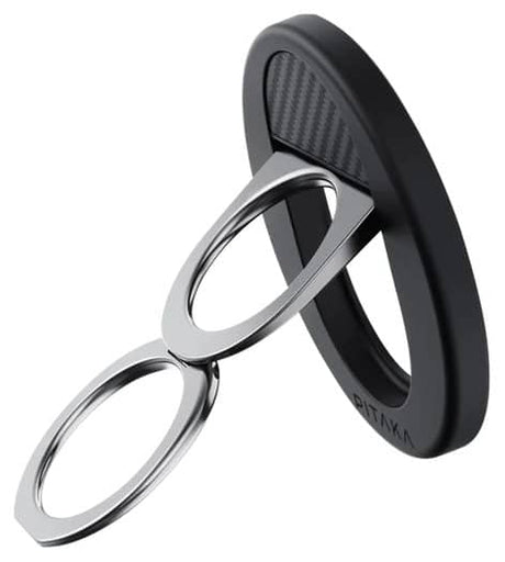 Magsafe Поставка-Пръстен, Pitaka MagEZ Ring Grip 3 Black-Grey, Черен (7)