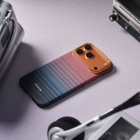 Magsafe Калъф за iPhone 17 Pro Max, Pitaka Edge Sunset2.0 Case California Dream 05, Кафяв (6)