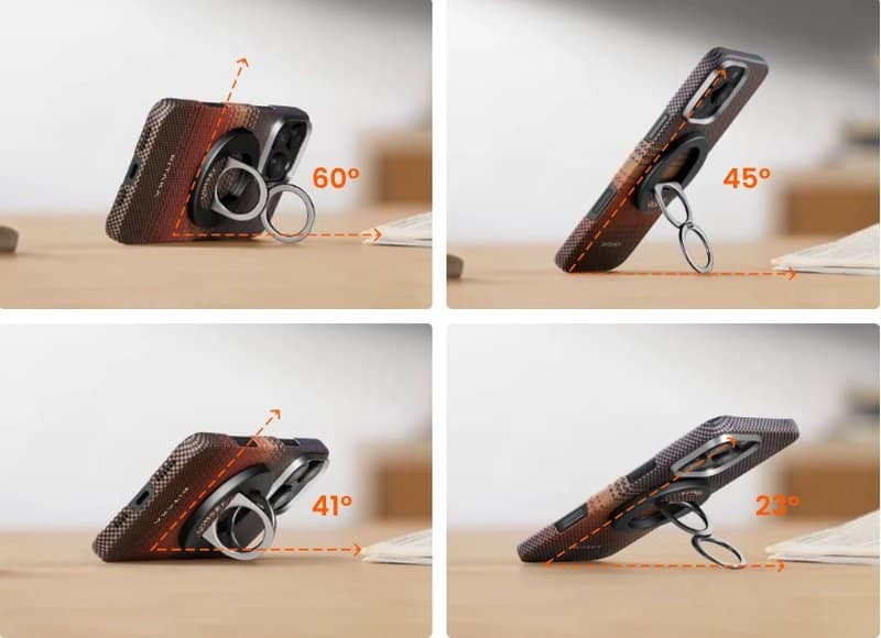 Magsafe Поставка-Пръстен, Pitaka MagEZ Ring Grip 3 Sunset2.0 - California Dream, Кафяв (4)
