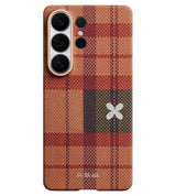 Magsafe Калъф за Samsung S26 Ultra, Pitaka Edge Flora in Grid Case Cloud Dusk, Оранжев (2)