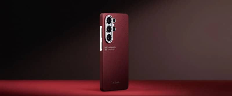 Magsafe Калъф за Samsung S26 Ultra, Pitaka Edge Harvard Case Crimson, Червен (8)