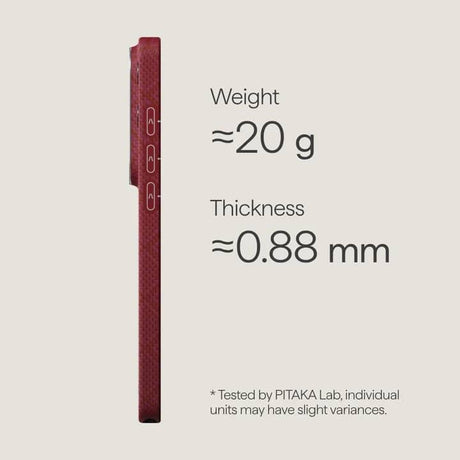 Magsafe Калъф за Samsung S26 Ultra, Pitaka Edge Harvard Case Crimson, Червен (4)