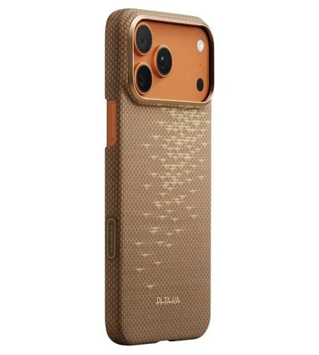 Magsafe Калъф за iPhone 17 Pro Max, Pitaka Edge Golden Glint Case, Златист (5)
