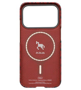 Magsafe Калъф за iPhone 17 Pro Max, Pitaka Edge Happiness Rides Case Cinnabar Steed, Червен (3)