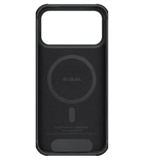 Magsafe Калъф за iPhone 17 Pro Max, Pitaka Aramid ProGuard Black/Gray Case, Черен (3)