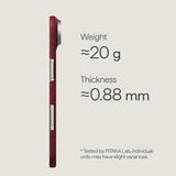 Magsafe Калъф за iPhone Air, Pitaka Edge Harvard Case Crimson, Червен (4)