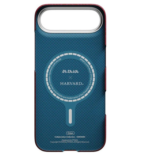 Magsafe Калъф за iPhone Air, Pitaka Edge Harvard Case Crimson, Червен (3)