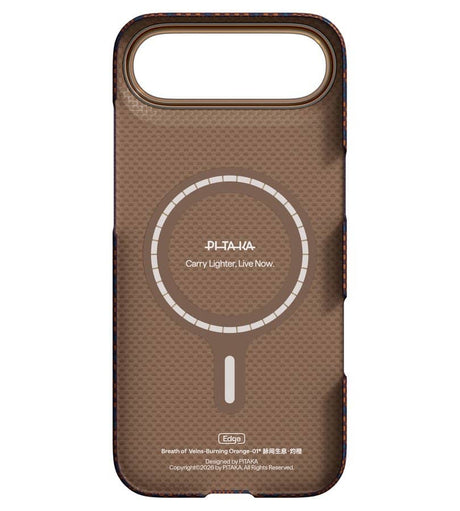 Magsafe Калъф за iPhone Air, Pitaka Edge Breath of Veins Case Burning Orange, Оранжев (3)