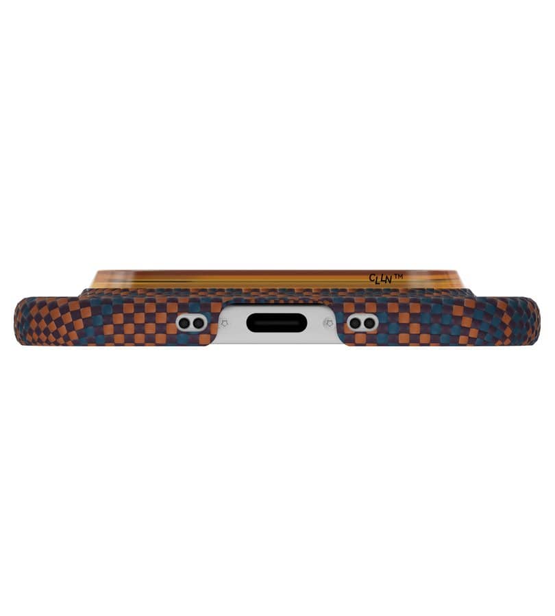Magsafe Калъф за iPhone Air, Pitaka Edge Breath of Veins Case Burning Orange, Оранжев (5)