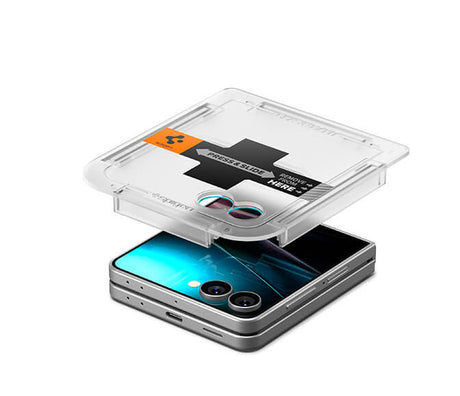 Протектор за Външния Дисплей на Samsung Z Flip 8, Spigen Ez Fit Glass, Прозрачен (2)