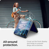 Протектор за Външния Дисплей на Samsung Z Flip 8, Spigen Ez Fit Glass, Прозрачен (11)
