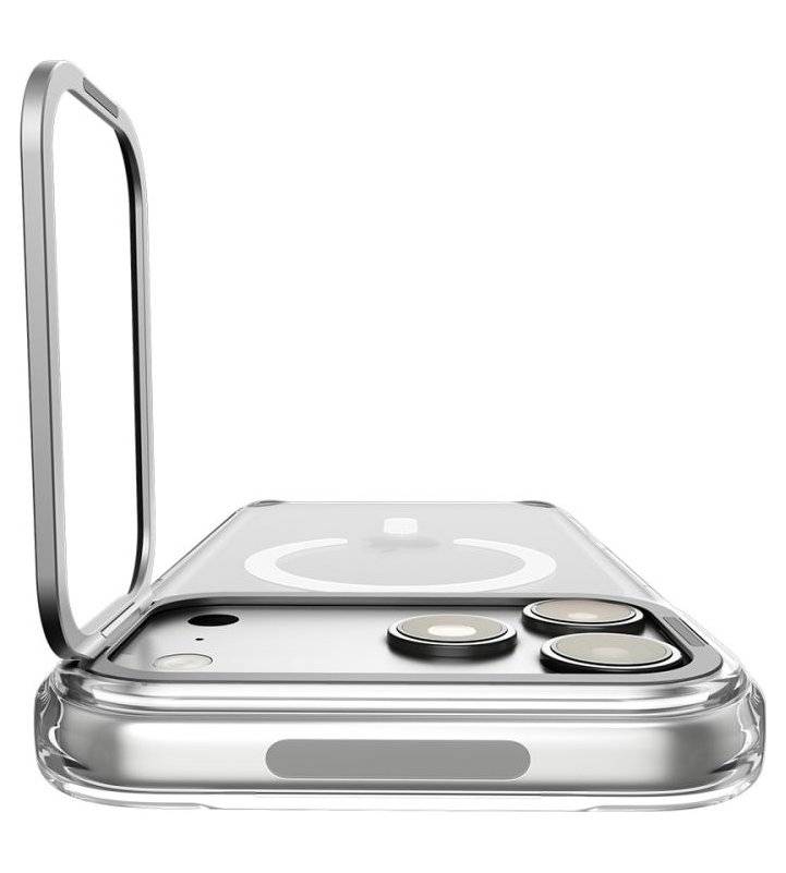 Magsafe Калъф за iPhone 18 Pro Max/ 17 Pro Max, Spigen Ultra Hybrid Optik S Mag Fit Case Clear/Silver, Прозрачен (3)