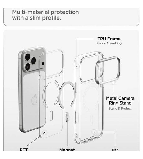 Magsafe Калъф за iPhone 18 Pro/ 17 Pro, ESR Classic Hybrid Kickstand Frosted Mag Case, Син (8)