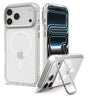 Magsafe Калъф за iPhone 18 Pro Max/ 17 Pro Max, Spigen Ultra Hybrid Optik S Mag Fit Case Clear/Silver, Прозрачен