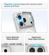Magsafe Калъф за iPhone 18 Pro Max/ 17 Pro Max, Spigen Ultra Hybrid Optik S Mag Fit Case Clear/Silver, Прозрачен (6)