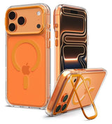 Magsafe Калъф за iPhone 18 Pro/ 17 Pro, Spigen Ultra Hybrid Optik S Mag Fit Case Clear/Orange, Прозрачен (3)