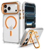 Magsafe Калъф за iPhone 18 Pro Max/ 17 Pro Max, Spigen Ultra Hybrid Optik S Mag Fit Case Clear/Orange, Прозрачен