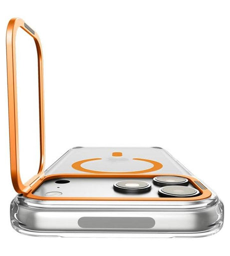 Magsafe Калъф за iPhone 18 Pro Max/ 17 Pro Max, Spigen Ultra Hybrid Optik S Mag Fit Case Clear/Orange, Прозрачен (4)