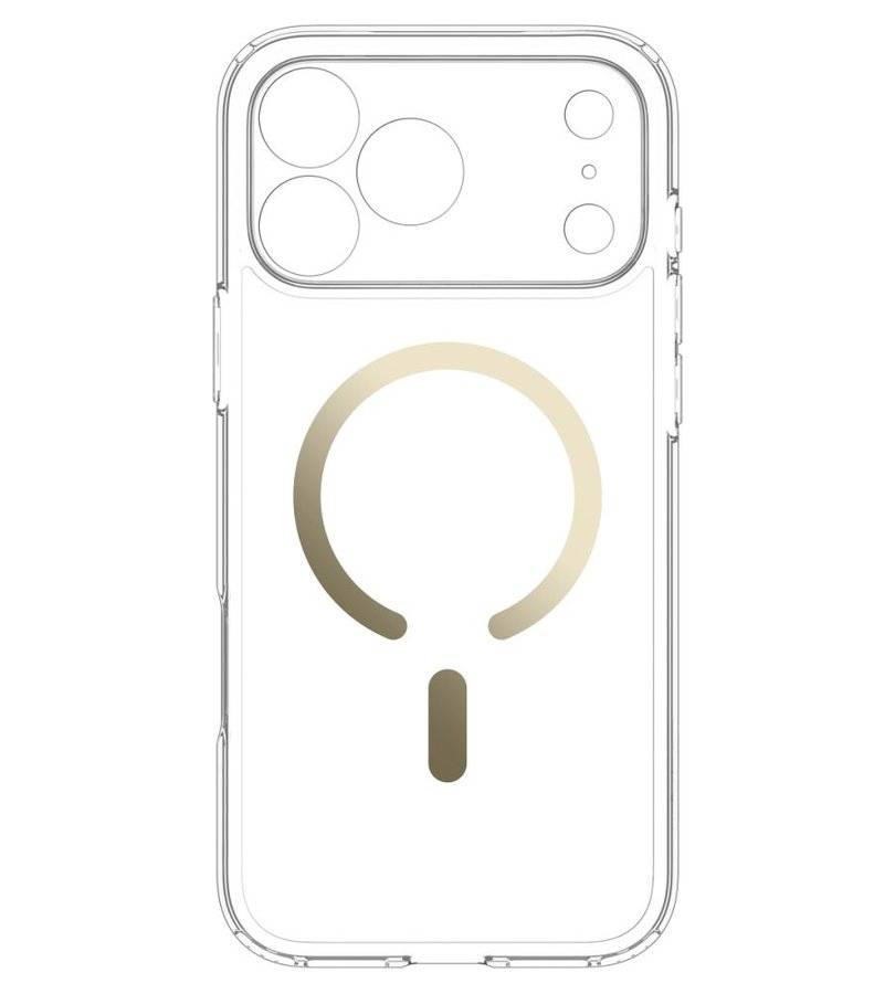 Magsafe Калъф за iPhone 18 Pro Max/ 17 Pro Max, Spigen Ultra Hybrid Mag Fit Case Clear/Gold, Прозрачен (9)