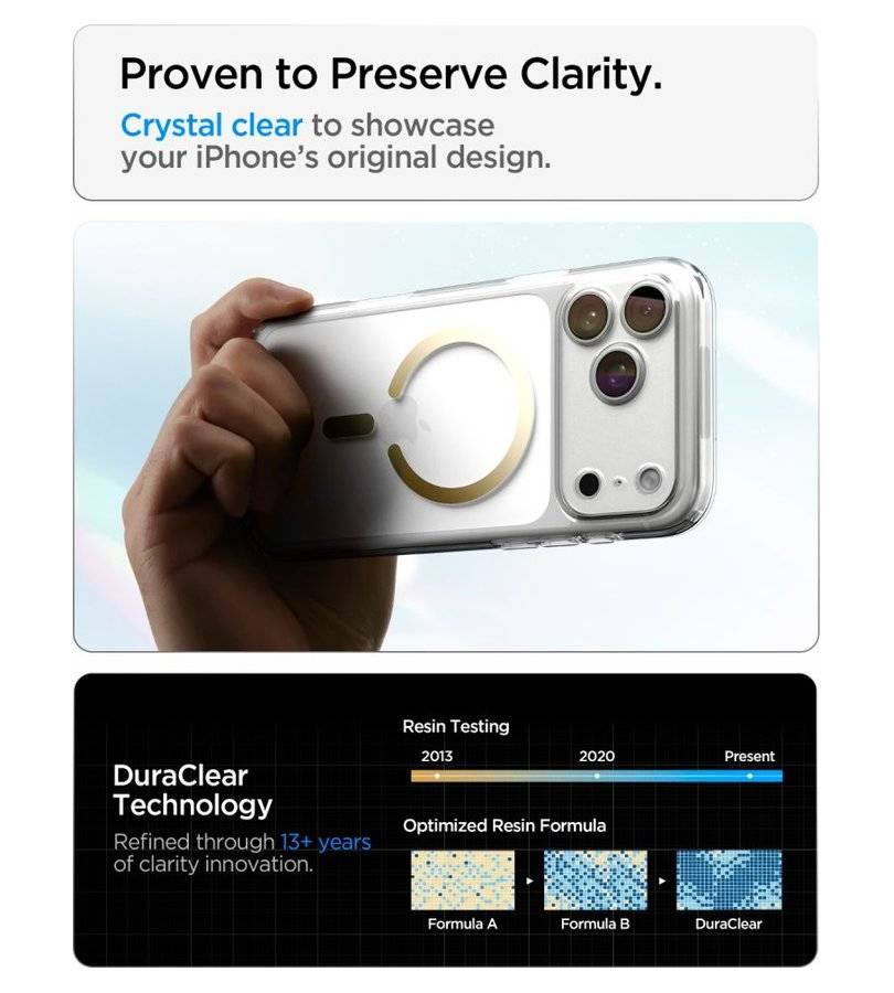 Magsafe Калъф за iPhone 18 Pro Max/ 17 Pro Max, Spigen Ultra Hybrid Mag Fit Case Clear/Gold, Прозрачен (11)