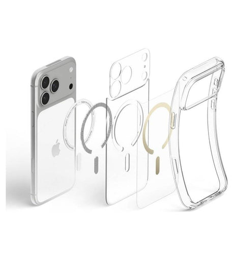 Magsafe Калъф за iPhone 18 Pro Max/ 17 Pro Max, Spigen Ultra Hybrid Mag Fit Case Clear/Gold, Прозрачен (10)