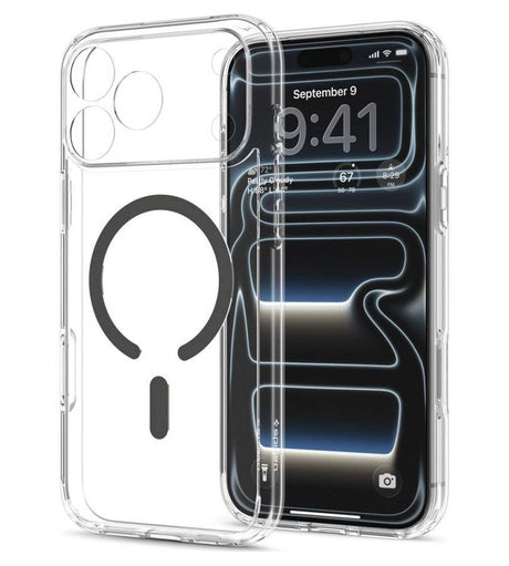 Magsafe Калъф за iPhone 18 Pro Max/ 17 Pro Max, Spigen Ultra Hybrid Mag Fit Case Clear/Graphite, Прозрачен (7)