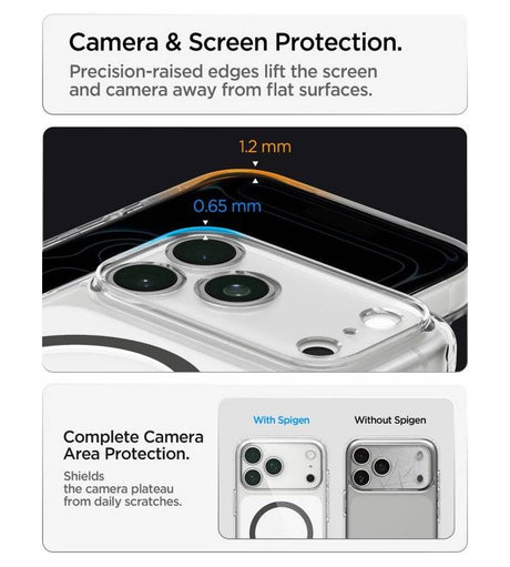 Magsafe Калъф за iPhone 18 Pro Max/ 17 Pro Max, Spigen Ultra Hybrid Mag Fit Case Clear/Graphite, Прозрачен (4)