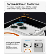 Magsafe Калъф за iPhone 18 Pro/ 17 Pro, Spigen Ultra Hybrid Mag Fit Case Clear/Orange, Прозрачен (4)