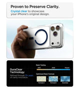 Magsafe Калъф за iPhone 18 Pro Max/ 17 Pro Max, Spigen Ultra Hybrid Mag Fit Case Clear/Deep Blue, Прозрачен (11)