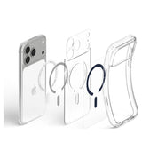 Magsafe Калъф за iPhone 18 Pro Max/ 17 Pro Max, Spigen Ultra Hybrid Mag Fit Case Clear/Deep Blue, Прозрачен (10)