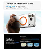 Magsafe Калъф за iPhone 18 Pro/ 17 Pro, Spigen Ultra Hybrid Mag Fit Case Clear/Orange, Прозрачен (11)
