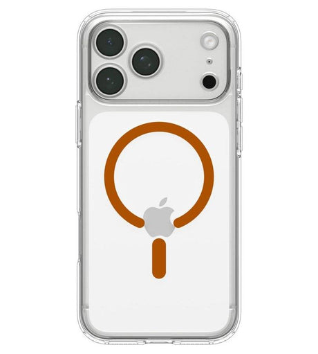 Magsafe Калъф за iPhone 18 Pro/ 17 Pro, Spigen Ultra Hybrid Mag Fit Case Clear/Orange, Прозрачен (8)