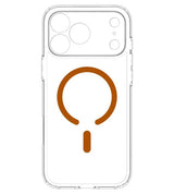 Magsafe Калъф за iPhone 18 Pro/ 17 Pro, Spigen Ultra Hybrid Mag Fit Case Clear/Orange, Прозрачен (9)