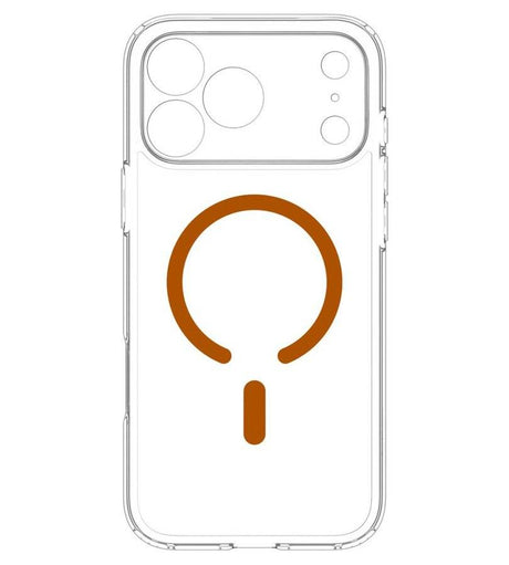 Magsafe Калъф за iPhone 18 Pro/ 17 Pro, Spigen Ultra Hybrid Mag Fit Case Clear/Orange, Прозрачен (9)
