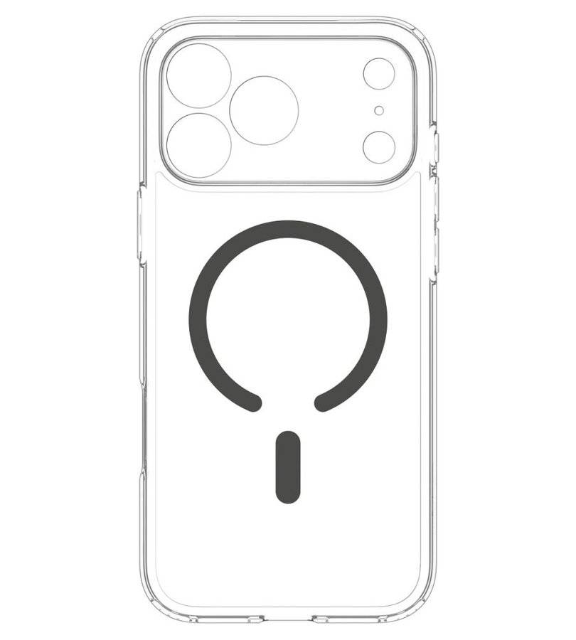 Magsafe Калъф за iPhone 18 Pro/ 17 Pro, Spigen Ultra Hybrid Mag Fit Case Clear/Graphite, Прозрачен (9)