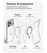 Magsafe Калъф за iPhone 18 Pro/ 17 Pro, Spigen Ultra Hybrid Mag Fit Case Clear/Graphite, Прозрачен (12)