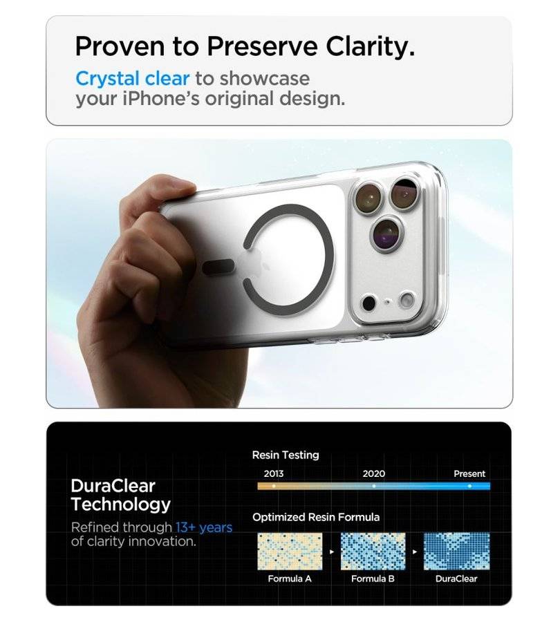 Magsafe Калъф за iPhone 18 Pro/ 17 Pro, Spigen Ultra Hybrid Mag Fit Case Clear/Graphite, Прозрачен (11)