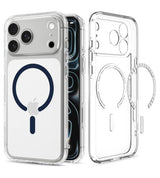 Magsafe Калъф за iPhone 18 Pro Max/ 17 Pro Max, Spigen Ultra Hybrid Mag Fit Case Clear/Deep Blue, Прозрачен (6)