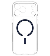 Magsafe Калъф за iPhone 18 Pro Max/ 17 Pro Max, Spigen Ultra Hybrid Mag Fit Case Clear/Deep Blue, Прозрачен (9)