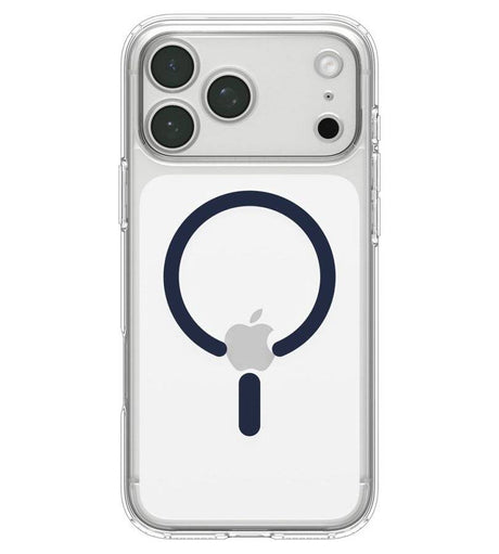 Magsafe Калъф за iPhone 18 Pro Max/ 17 Pro Max, Spigen Ultra Hybrid Mag Fit Case Clear/Deep Blue, Прозрачен (8)