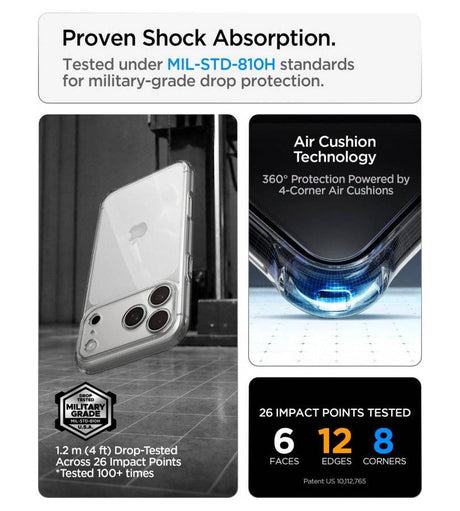 Калъф за iPhone 18 Pro Max/ 17 Pro Max, Spigen Ultra Hybrid Clear Case, Прозрачен (9)