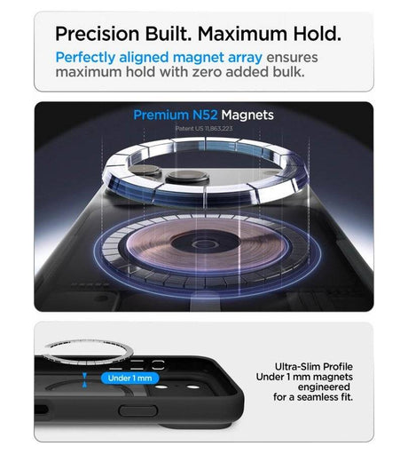 Magsafe Калъф за iPhone 18 Pro Max/ 17 Pro Max, Spigen Ultra Hybrid Frost Mag Fit Case, Черен (12)