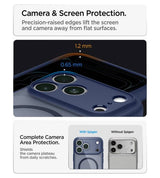 Magsafe Калъф за iPhone 18 Pro Max/ 17 Pro Max, Spigen Ultra Hybrid Frost Mag Fit Case, Тъмно Син (3)