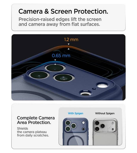 Magsafe Калъф за iPhone 18 Pro Max/ 17 Pro Max, Spigen Ultra Hybrid Frost Mag Fit Case, Тъмно Син (3)