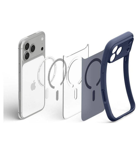 Magsafe Калъф за iPhone 18 Pro Max/ 17 Pro Max, Spigen Ultra Hybrid Frost Mag Fit Case, Тъмно Син (9)